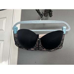Torrid size 40D black and nude lace strapless bra